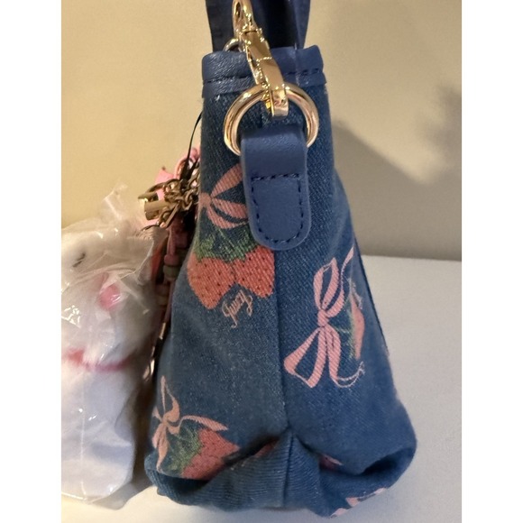 NWT Juicy Couture Strawberry Festival Mini Tote Bag - Denim Multi - Picture 2 of 8
